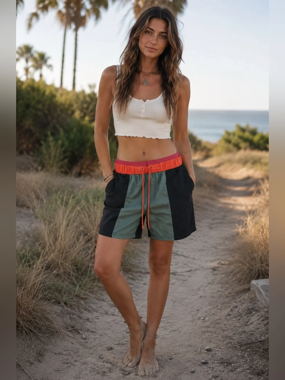 Free People FP Movement Sun Daze Colorblock Board Shorts